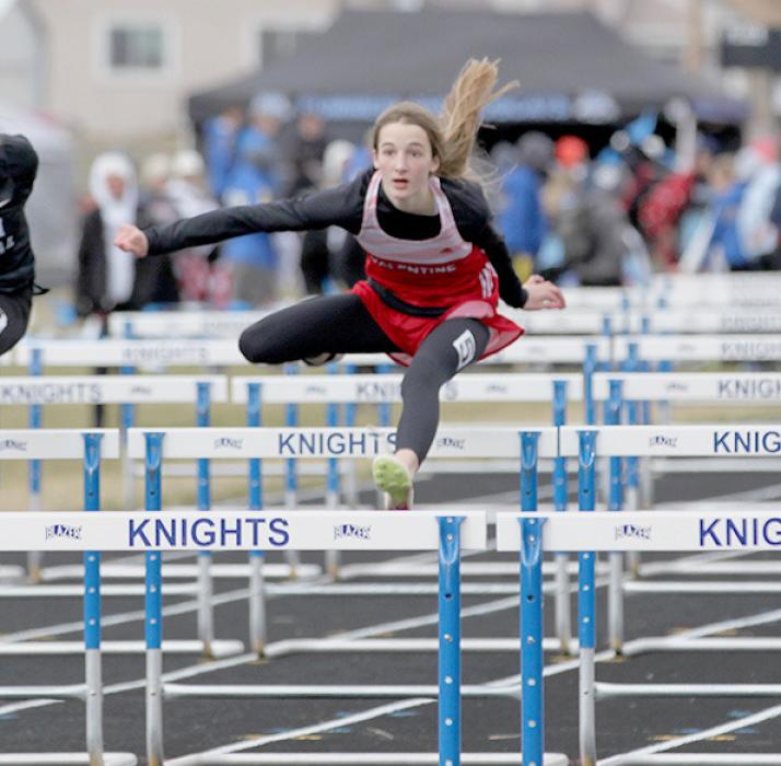 Paige Sprenger had a personal record in the 110 Meter Hurdles with a time of 17.02 which earned her first place at the Bassett meet.